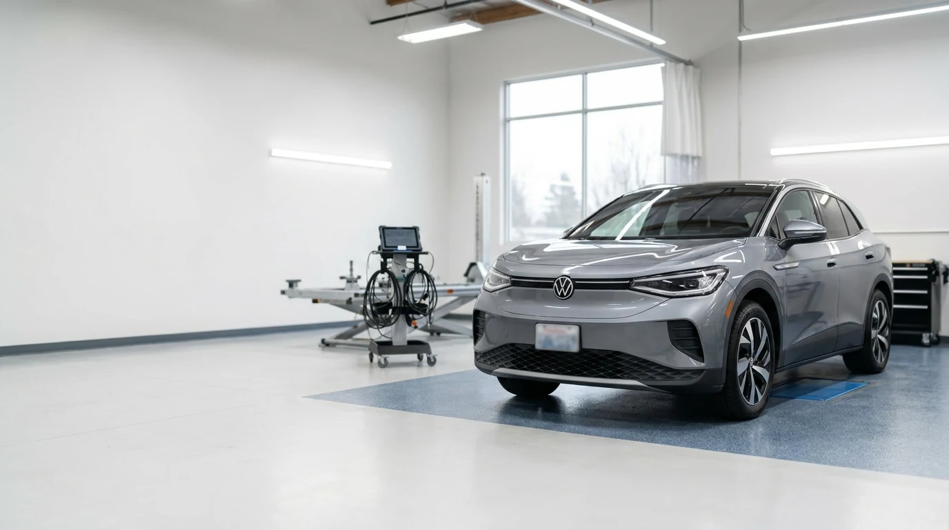 Electric vehicle collision repair at Willowbrook Collision Langley BC